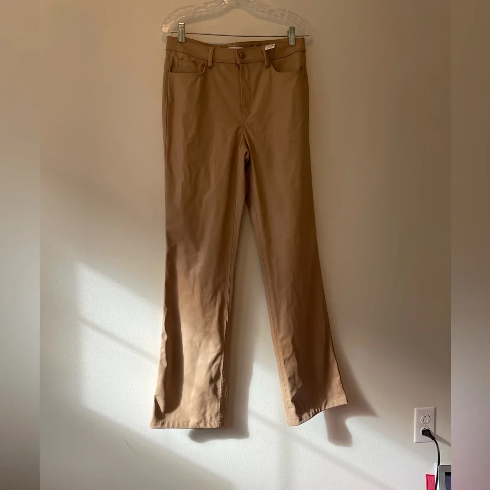 Zara Tan Leather Pants - Picture 10 of 11